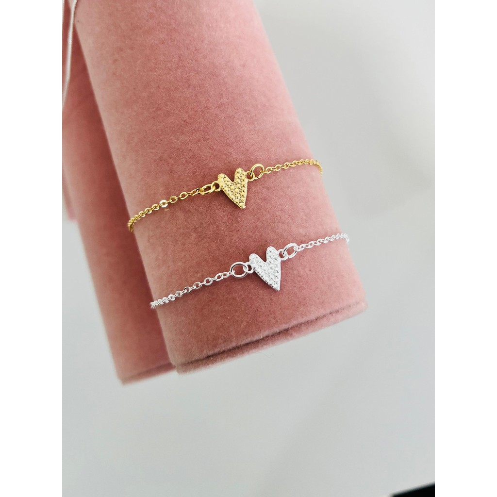 Pulseiras Semi Joia Ouro 18K Prata 925 pulseiras com coração
