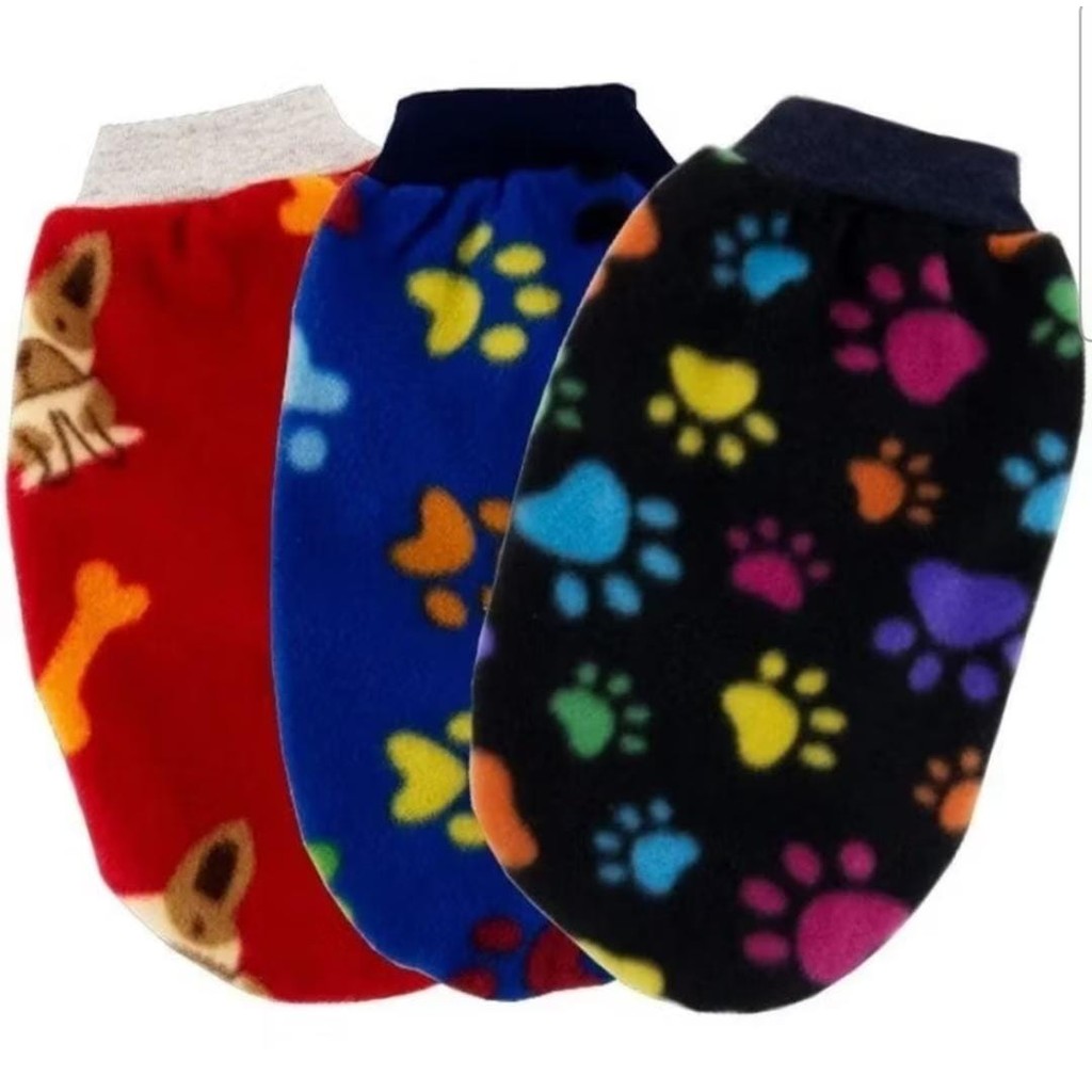 Kit C/3 Roupinhas Soft Inverno Cores Diversas Para Cachorro Nº01