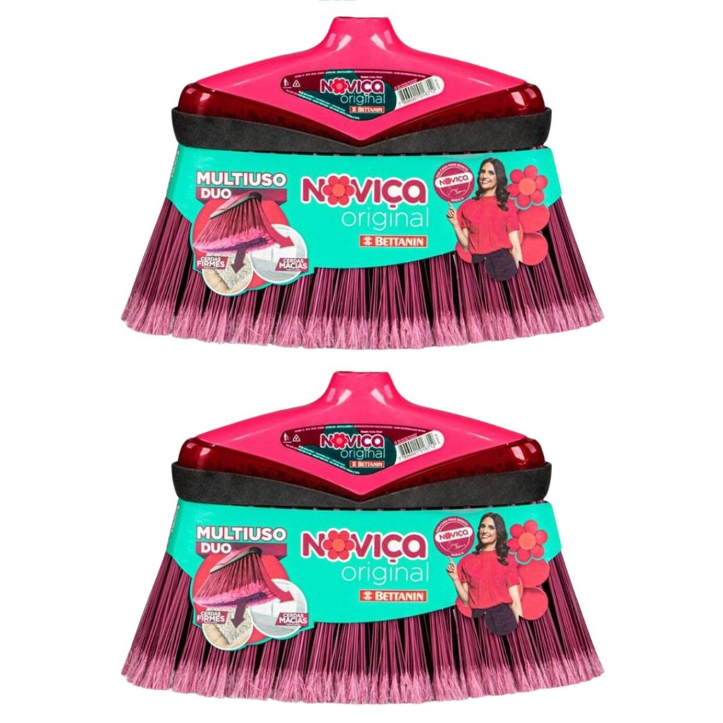 Kit 2 Vassouras Noviça Bettanin Cerdas Multiuso Duo Original Com Cabo Promo em Oferta na Shopee