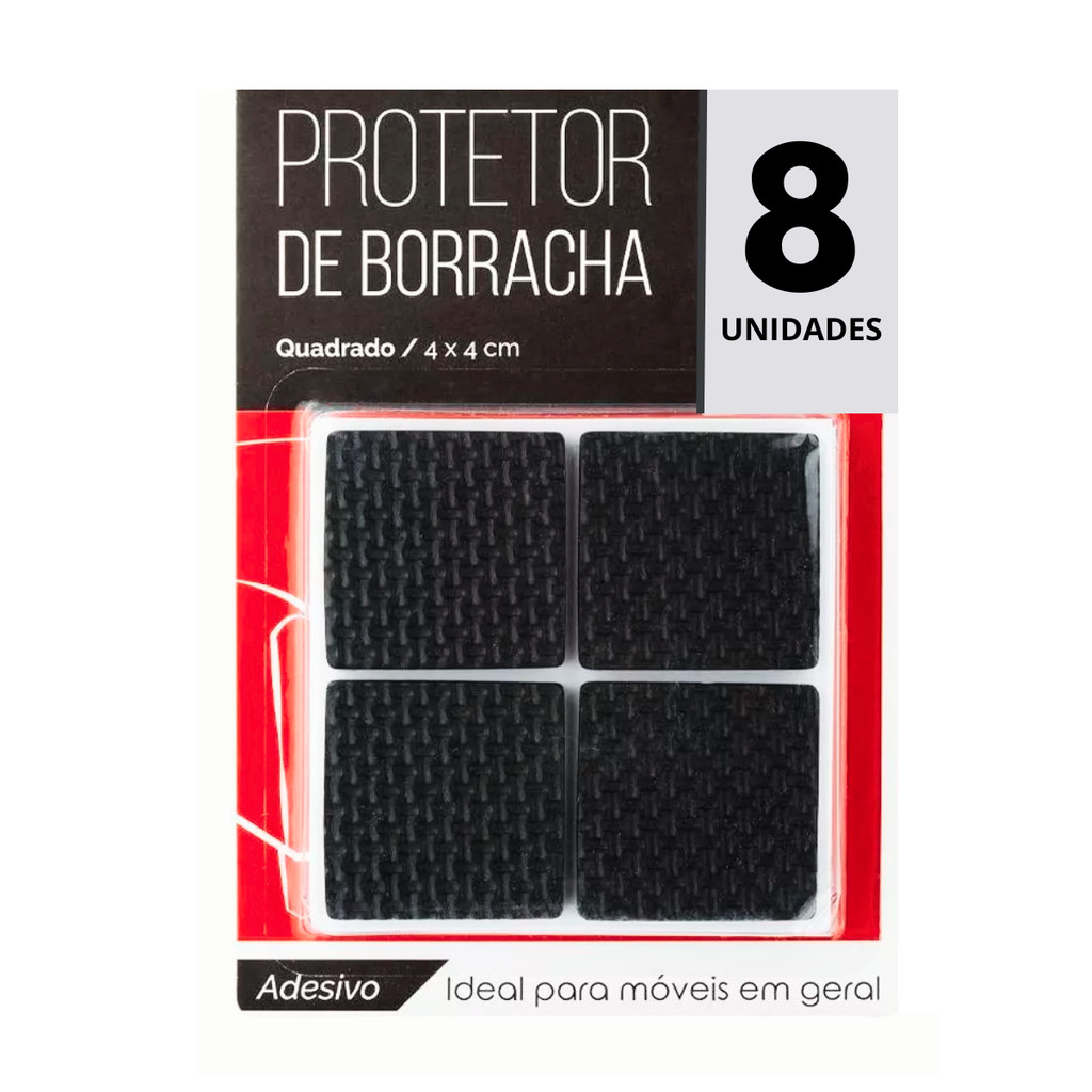 2 Kit Protetor de Borracha Quadrado 8unid 4x4cm - Total de 16 unidades em Oferta na Shopee