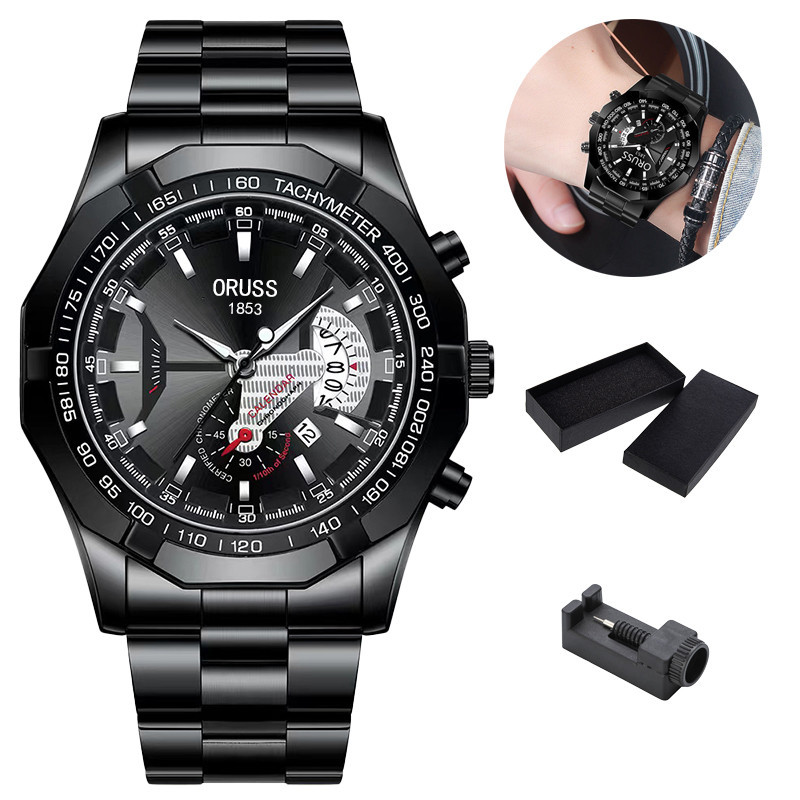 ORUSS Relógio Masculino de Aço Inoxidável à Prova D'água Negócios de Moda BQ em Oferta na Shopee