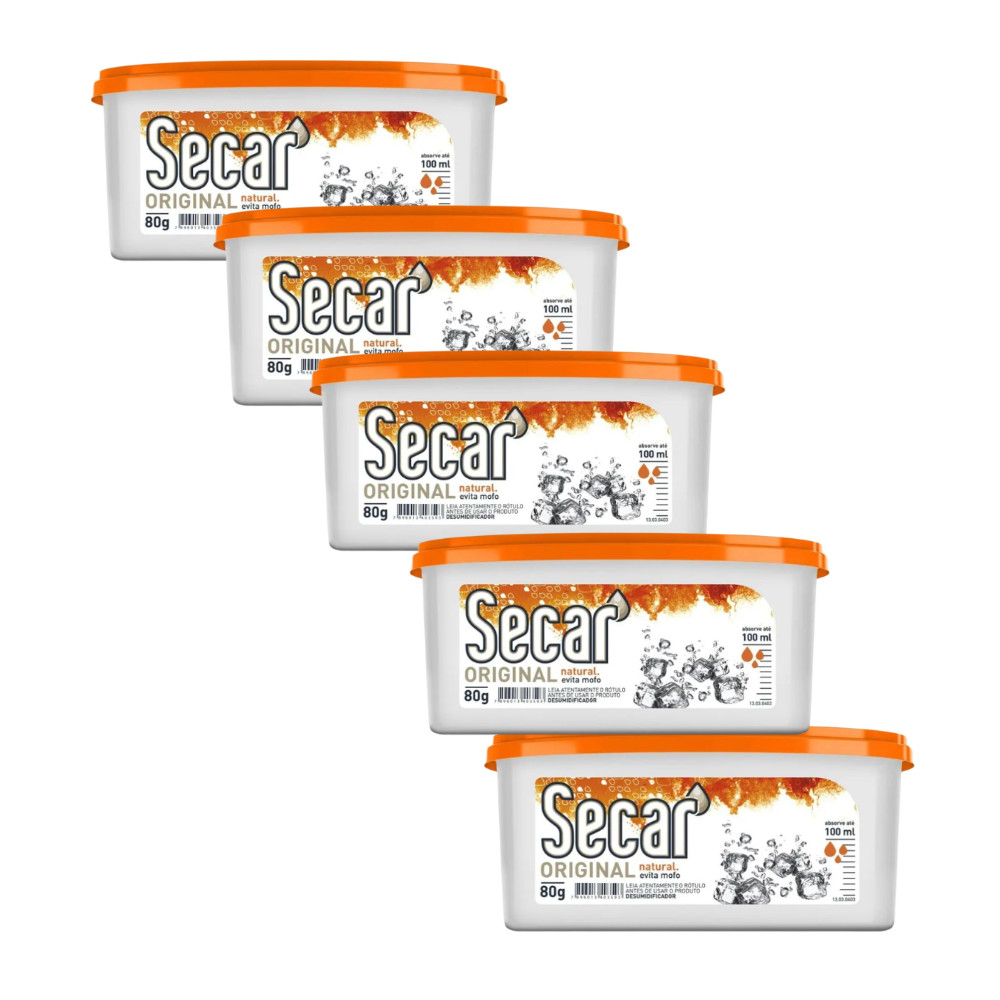 5 Antimofo Secar Natural 80g Desumidificador Antiumidade Guarda Roupa Gaveta Elimina Bolor Bactéria