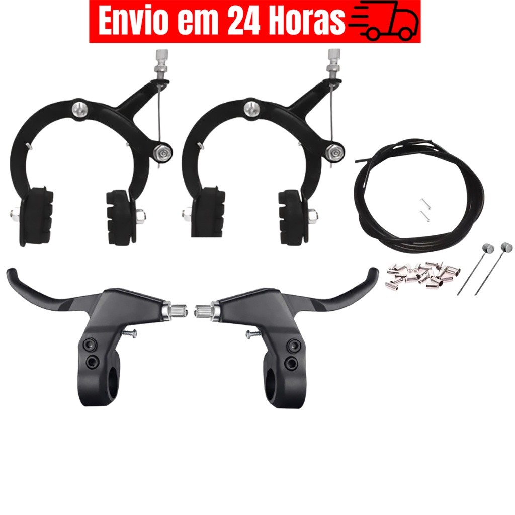 Ferradura Freio Side Pull Garra de Freio Cross + Manete de Nylon + Cabos e Terminais