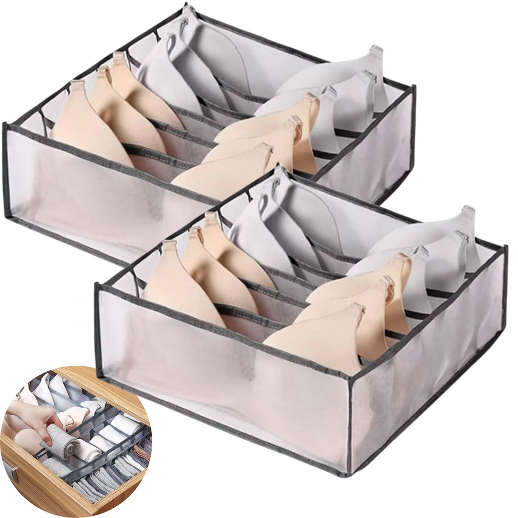 Kit 2 Colmeias Organizadora de Gaveta Roupa Sutiã Bebe Fitness 6 Nicho Tela