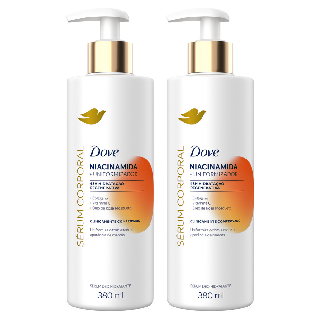 Kit 2 Und Dove Sérum Corporal com Niacinamida 380ml em Oferta na Shopee