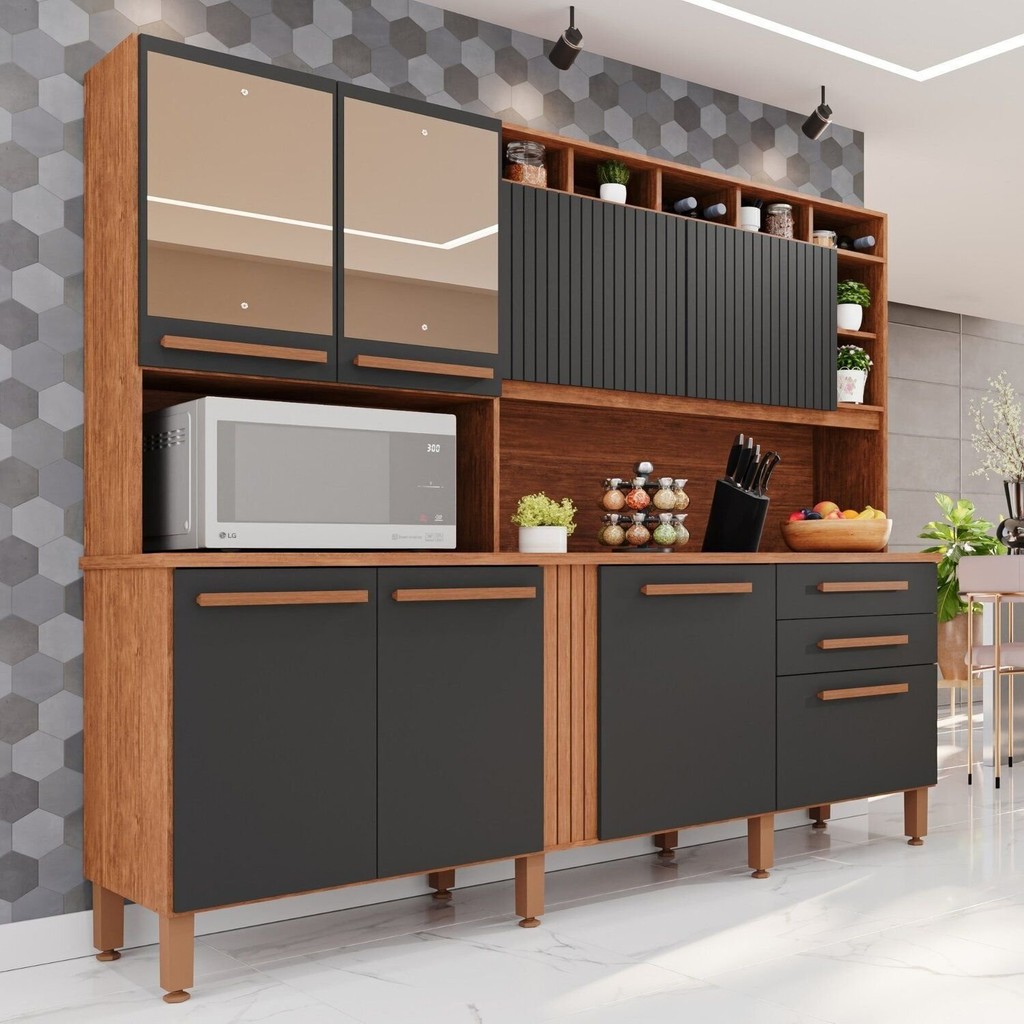 Cozinha Compacta 8 Portas 2 Gavetas Millena Yescasa