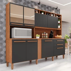 Cozinha Compacta 8 Portas 2 Gavetas Millena Yescasa