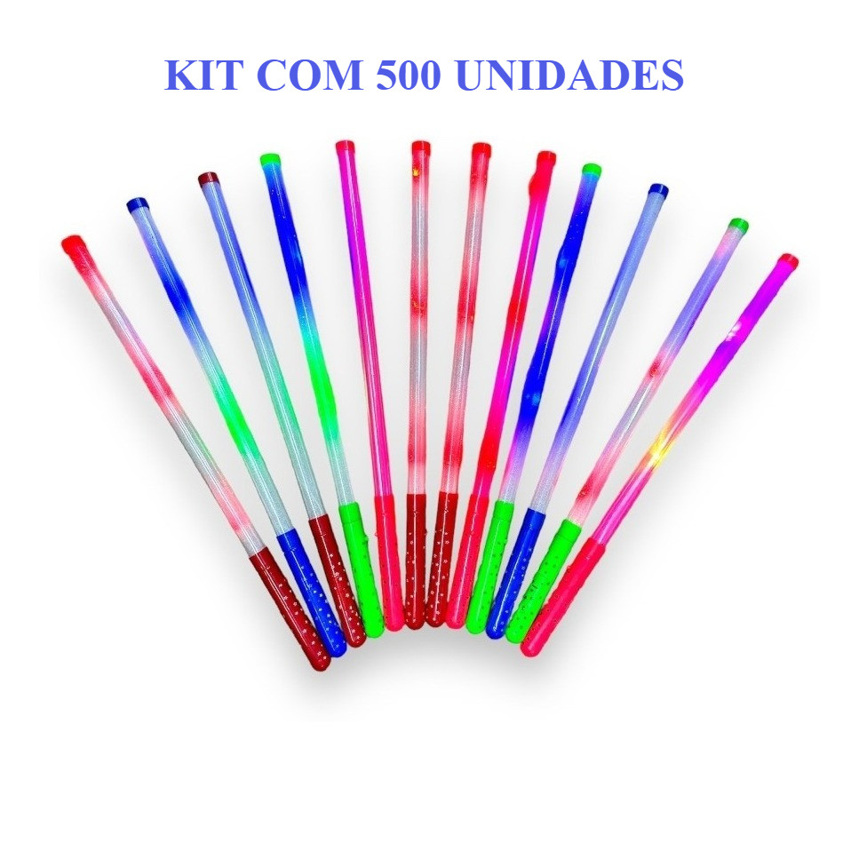 Kit Com 500 Unidades Varinha Magica Bastao Led esta Brinquedo