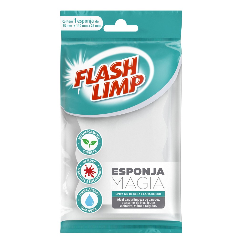 Esponja Magica Flash Limp Remove Giz Cera Lápis Parede Louça em Oferta na Shopee