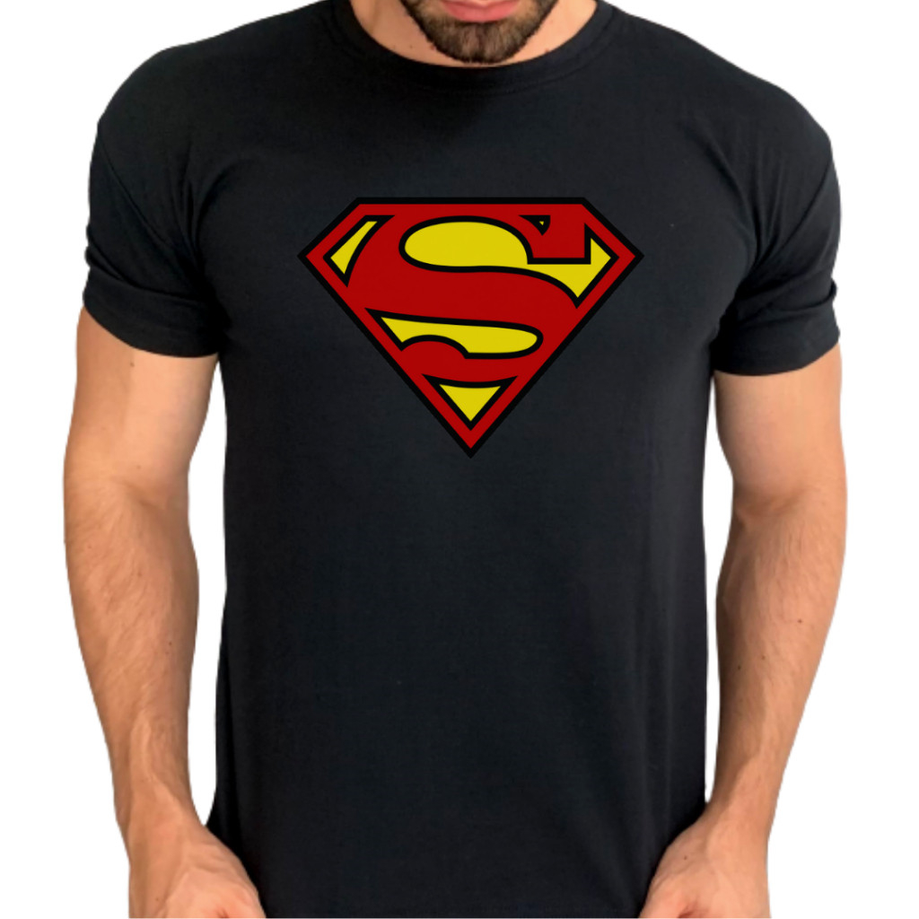 Camiseta Masculina em algodão Camiseta Super Homem lançamento estampa casal Superman