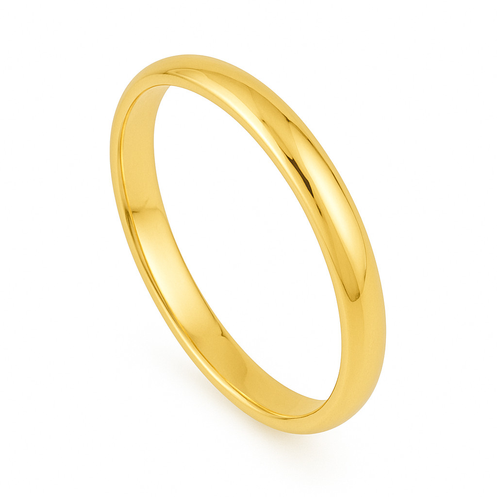 Alianca De Noivado Ouro 2mm 18k Anatomica Anel Tungstenio