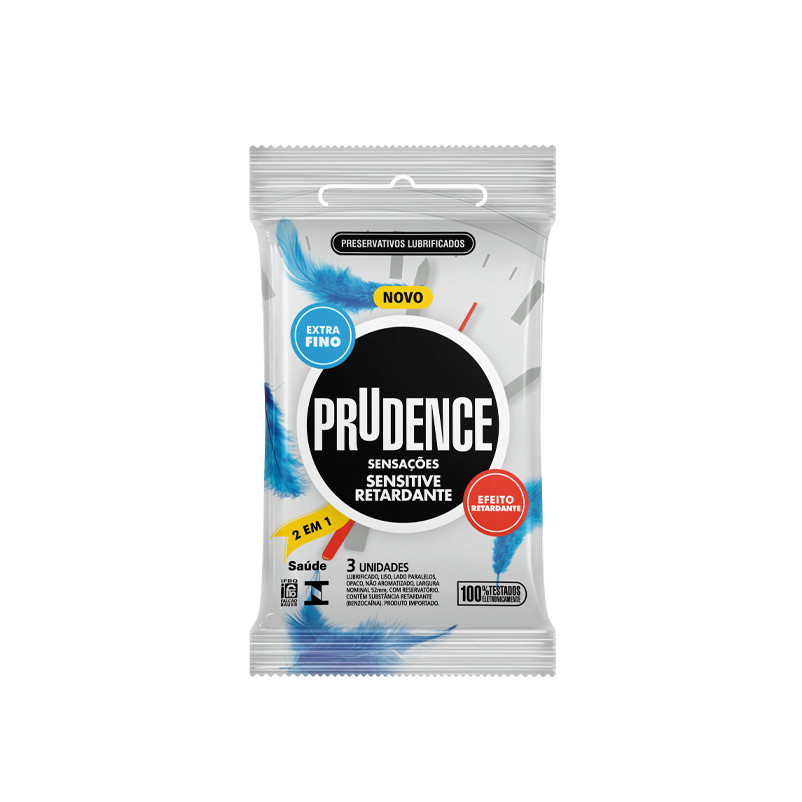 Preservativo Extra Fino com Retardante - 3 Un | Prudence em Oferta na Shopee