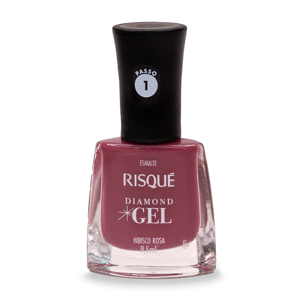 Esmalte Risqué Diamond Gel Hibisco Rosa Cremoso 9,5ml - Beauty