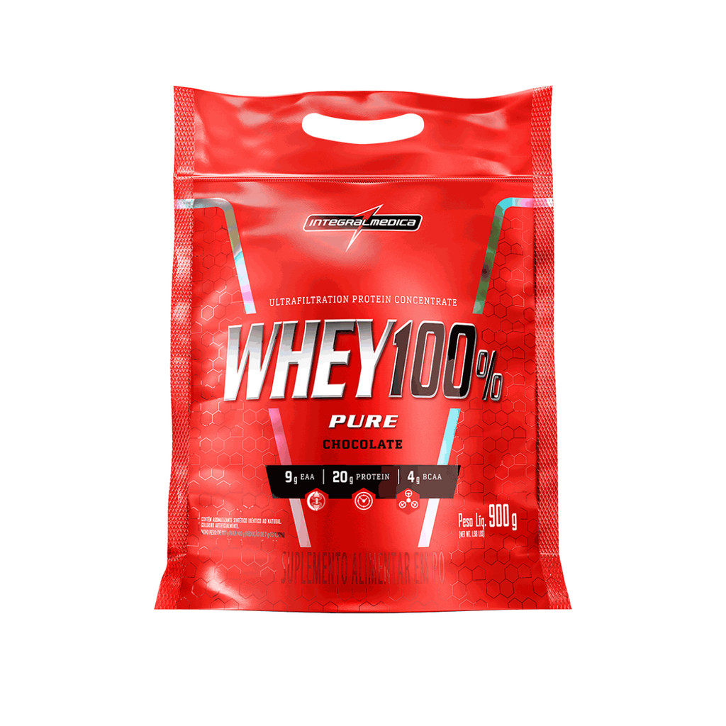 Whey Protein 100% Puro Chocolate 900g - Integralmédica
