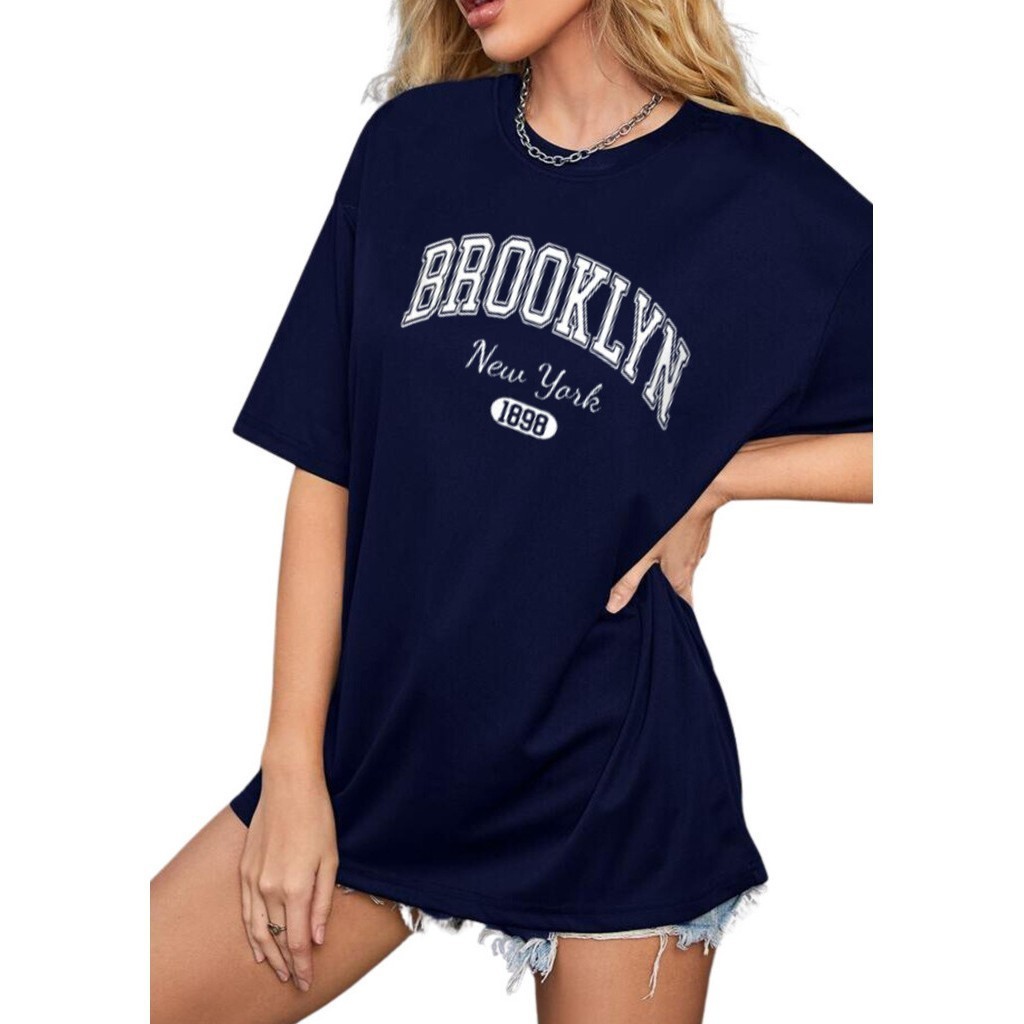 Camisa Unissex New York Oversized Streetwear Brooklyn Lançamento Camiseta 100% Algodão 30.1
