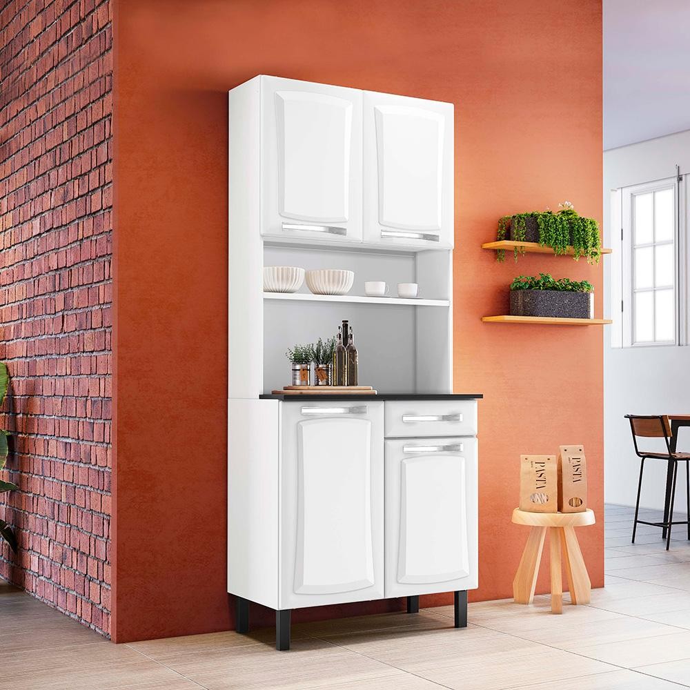 Kit Cozinha Compacta Pratika 80cm em Aço Itatiaia Branco