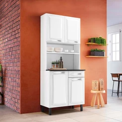 Kit Cozinha Compacta Pratika 80cm em Aço Itatiaia Branco