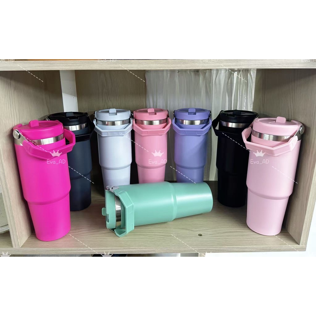 Garrafa térmica de aço inoxidável de 900 ml ou 600 ml | tampa flip à prova de vazamentos | fácil de transportar em Oferta na Shopee