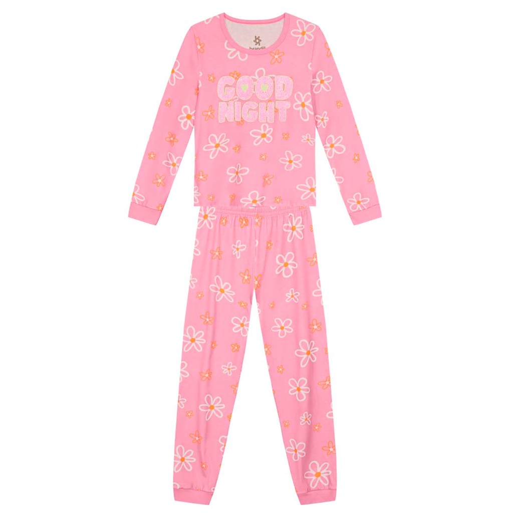 Pijama brilha no escuro infantil menina Brandili  Rosa - Baby & Kids Fashion