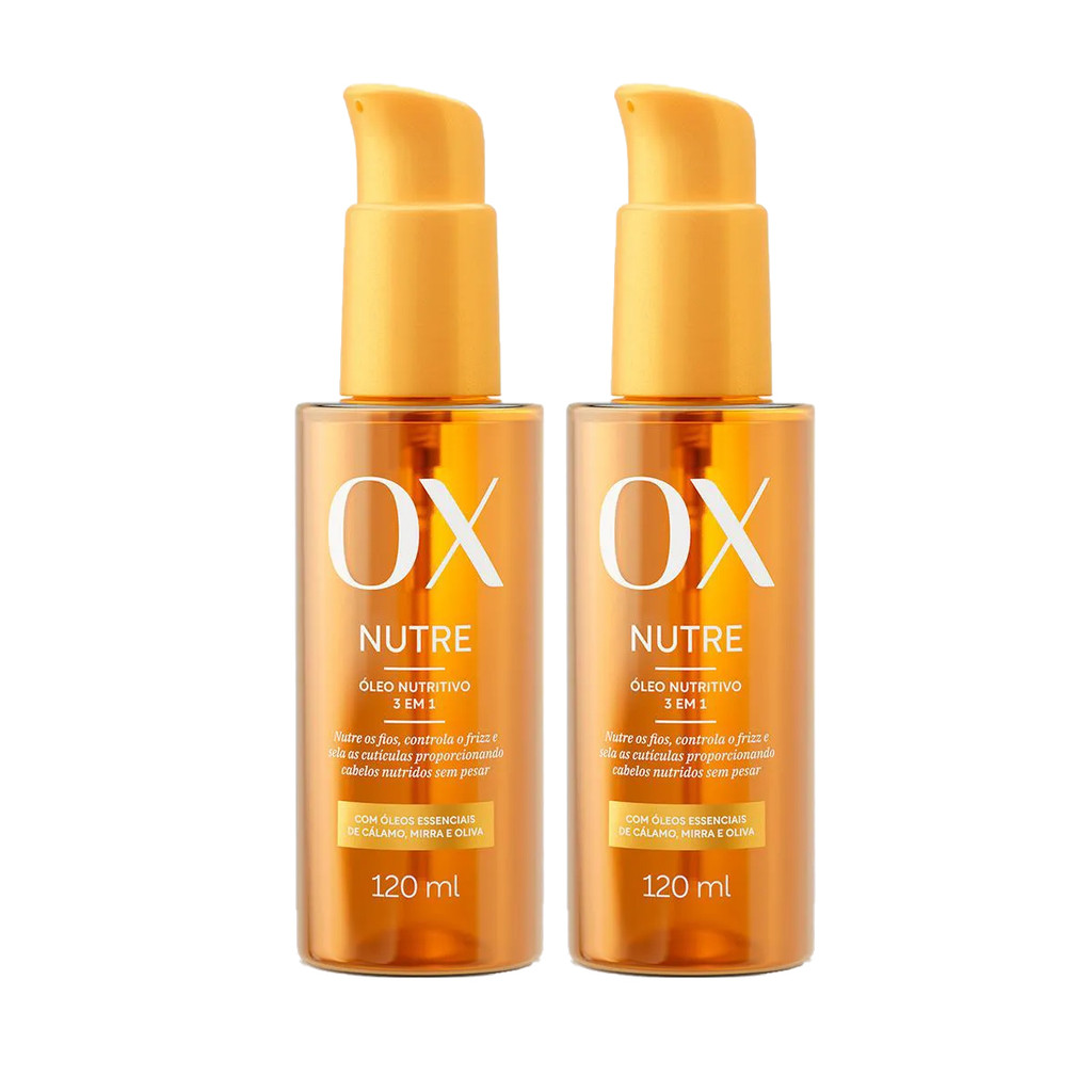 KIT C/2 ÓLEO NUTRITIVO 3 EM 1 OX NUTRE 120ML em Oferta na Shopee