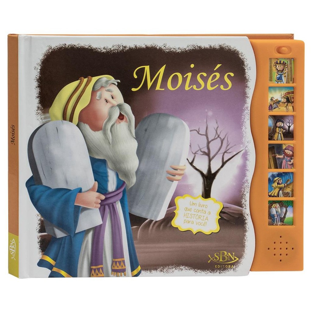 Livro Sonoro Moisés no Egito histórias da Bíblia livro infantil cristão educativo interativo