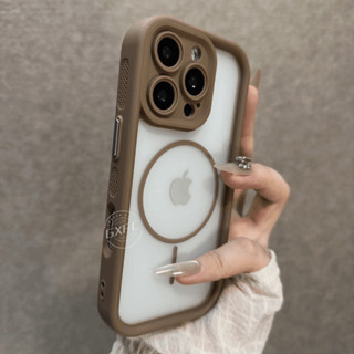 Capa Luxuosa De Acrílico Translúcido Para iPhone 16 15 14 13 12 11 Pro Max Magsafe Anti Impressão Digital Dura em Oferta na Shopee