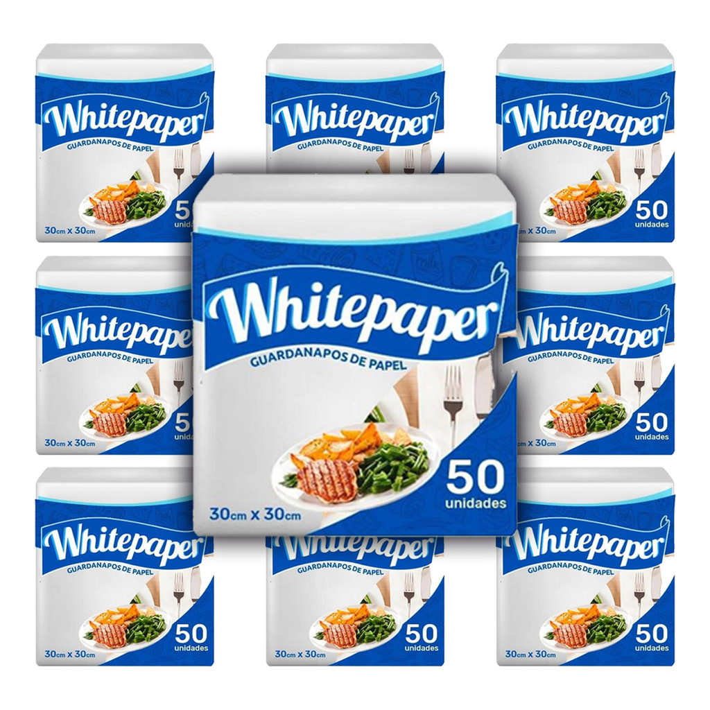 Guardanapos de Papel 30x30 Folha Simples 500 Uni White Paper