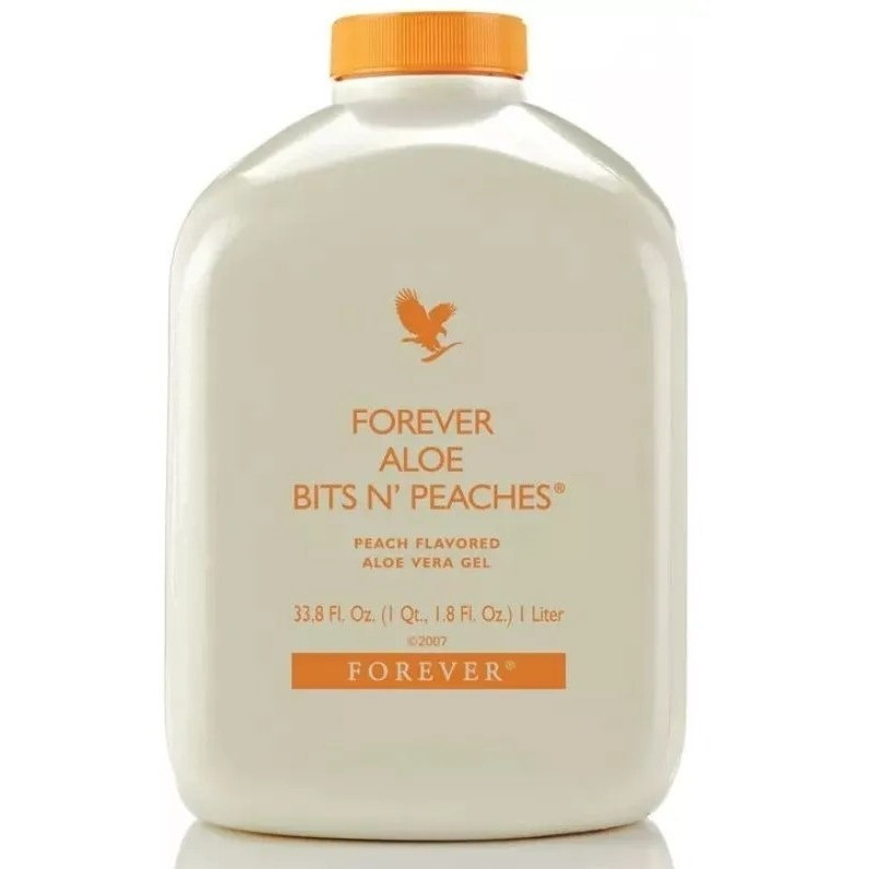 Aloe Vera Gel Suco De Babosa Com Pêssego Bits n' Peaches 1L Forever Living