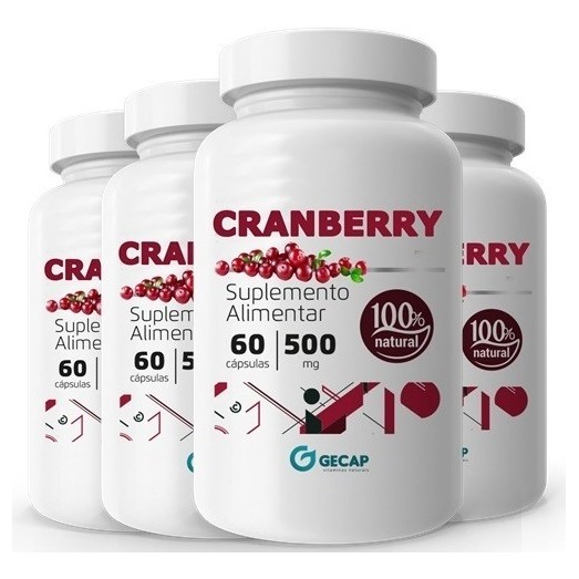 Kit 4x Cranberry 500mg – 240 Cápsulas | Saúde Urinária em Oferta na Shopee