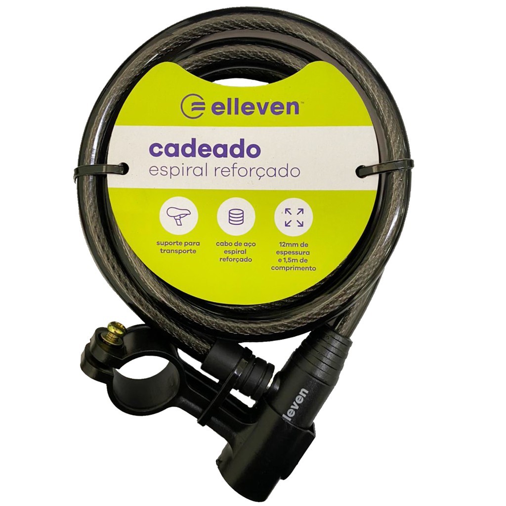 Cadeado Corrente Bike E Moto Elleven 2 Chaves 1,5m X12mm em Oferta na Shopee
