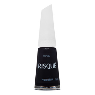 Esmalte Risqué Preto Cremoso Preto Sépia 8ml em Oferta na Shopee