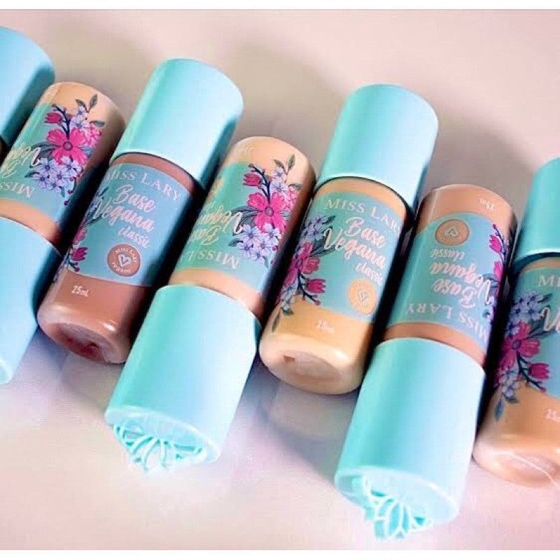 Base Líquida Vegana Miss Lary Classic Maquiagem Facial Cruelty-Free Acabamento Natural Longa Duração