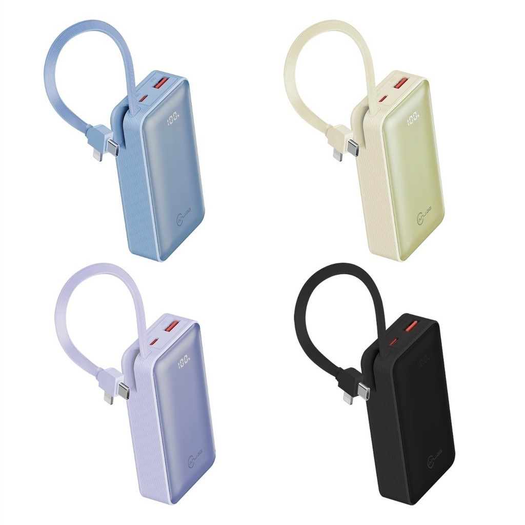 Banco de energia portátil de 10000mAh com Tipo C, cabo de dados IOS, carregamento rápido, Jorge