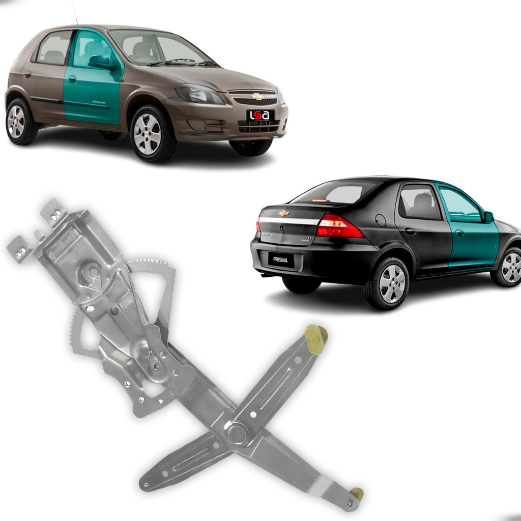 Elevador Vidros Elétricos Chevrolet Celta Prisma em Aço Reforçado e Silencioso Não acompanha Motor em Oferta na Shopee