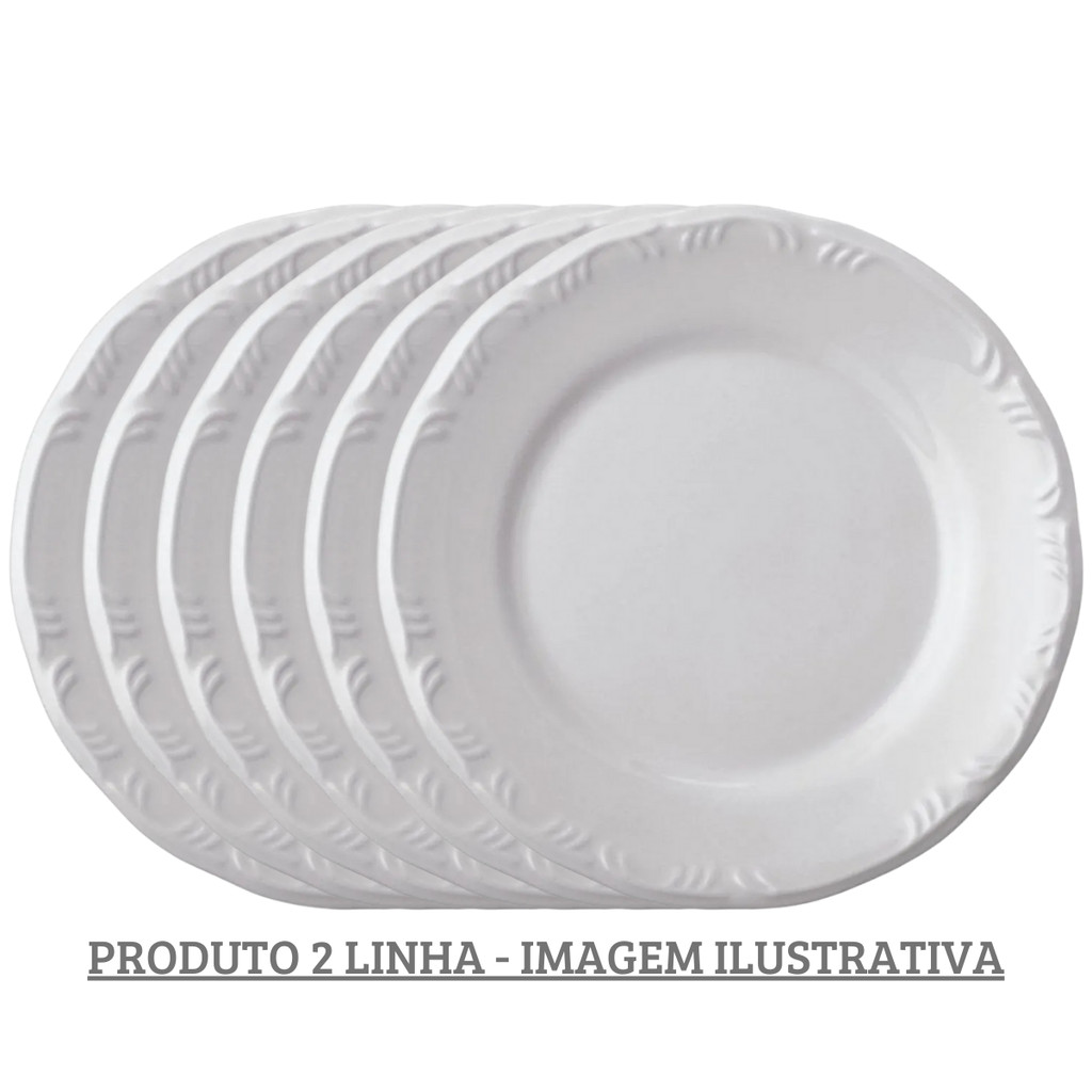 Conjunto 6 Pratos Rasos 26 cm Porcelana Schmidt - Mod. Pomerode 2ª LINHA em Oferta na Shopee