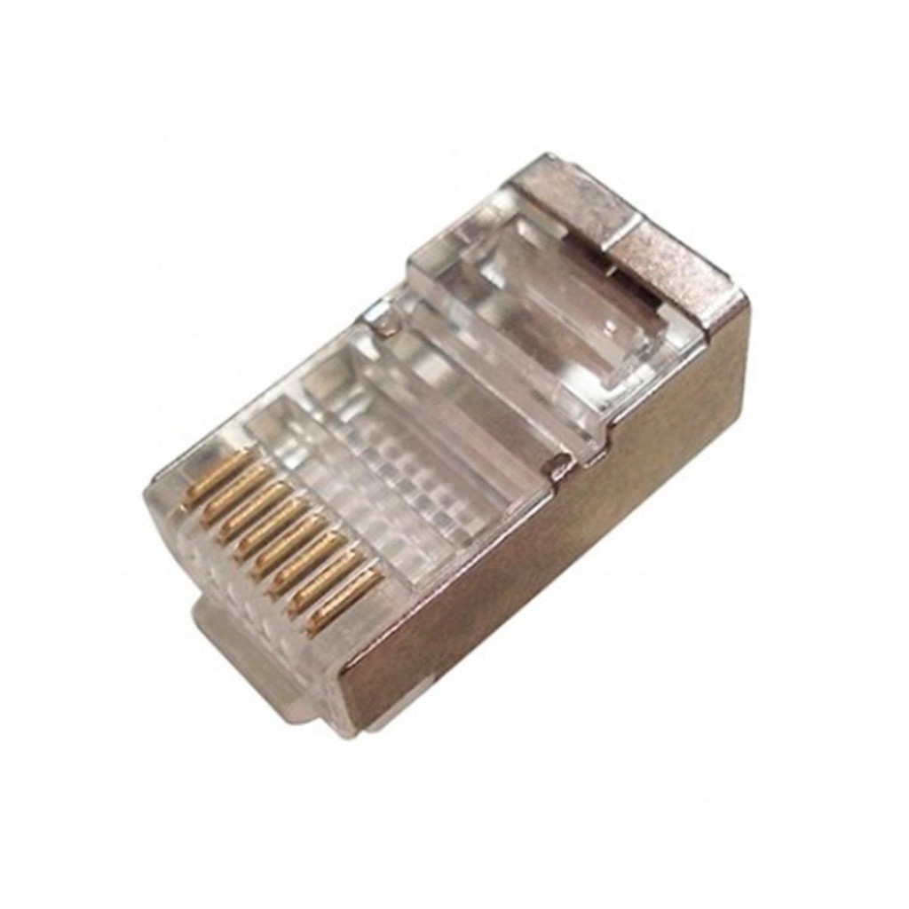 Plug Conector RJ45 Macho Cat 5 8 vias - Blindado - CY-7014 em Oferta na Shopee