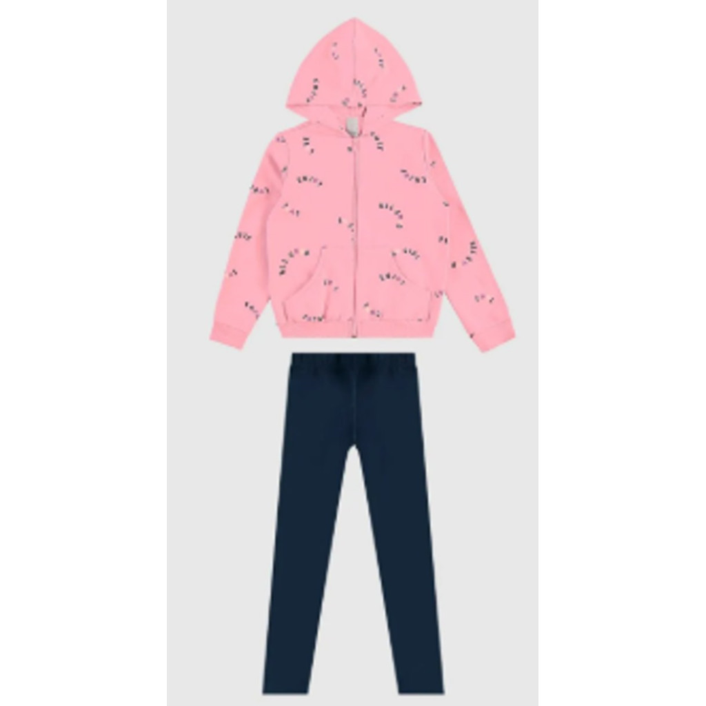Conjunto Infantil Menina Jaqueta E Legging Em Moletom Flanelado Malwee Kids