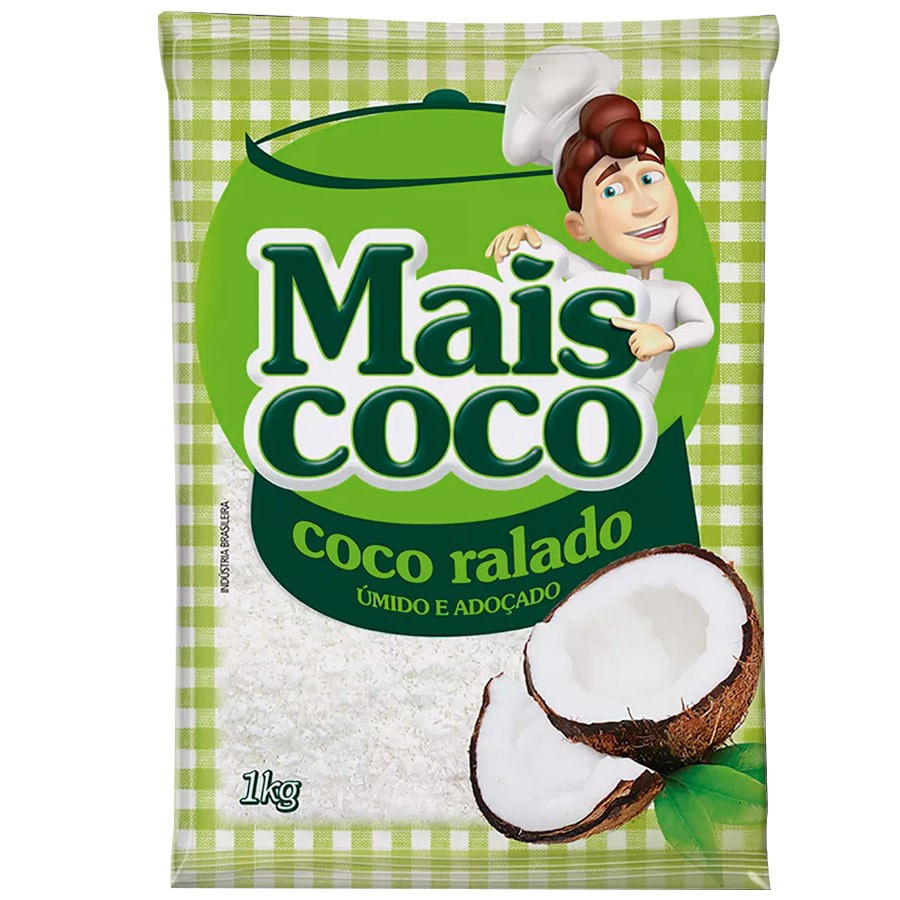 Coco Ralado Úmido e Adoçado Mais Coco 1kg SOCOCO