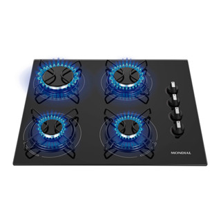 Cooktop a Gás 4 Bocas Mondial Preto e Inox CTG-01 em Oferta na Shopee