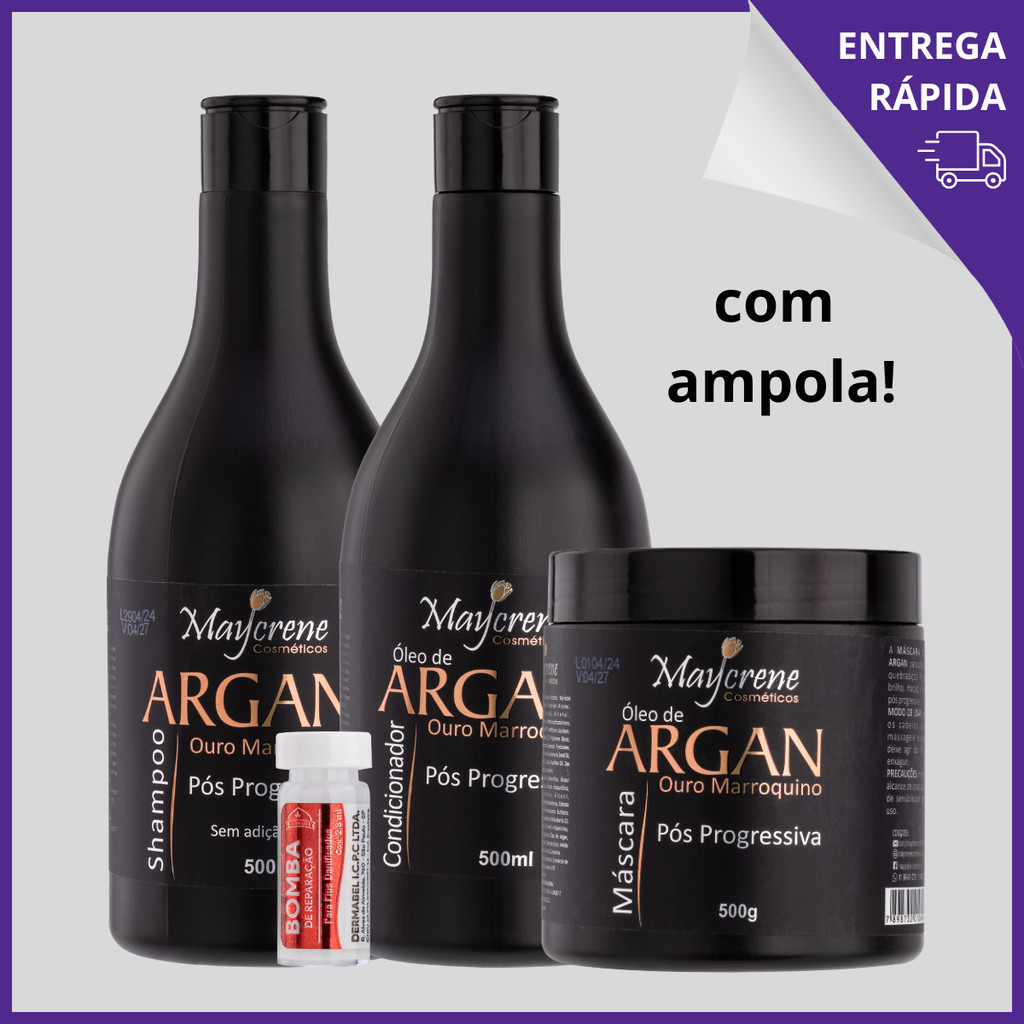 Cabelos Lisos Kit Completo 4 Produtos Pós Progressiva Sem Sal + Ampola Tratamento Itensivo Capilar