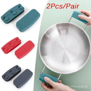 2 Unidades/Par Capas De Alça De Panela De Silicone Antiderrapante Anti-Escaldante Suporte Seguro Verde Cinza Vermelho Po em Oferta na Shopee