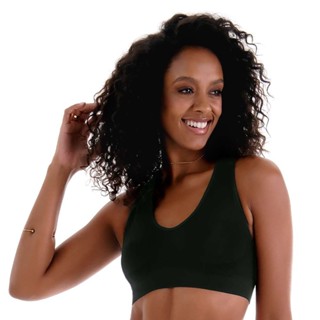 Sutiã Top Nadador Alça Larga com Bojo Removível sem Costura Preto Zee Rucci em Oferta na Shopee