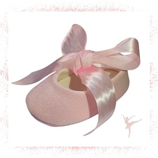 Sapatilha Bailarina Para Bebes Menina Glitter Rosa Sapatinhos Fita Cetim em Oferta na Shopee