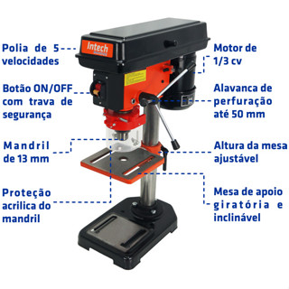 Furadeira de Bancada DB13 127v Intech Machine em Oferta na Shopee