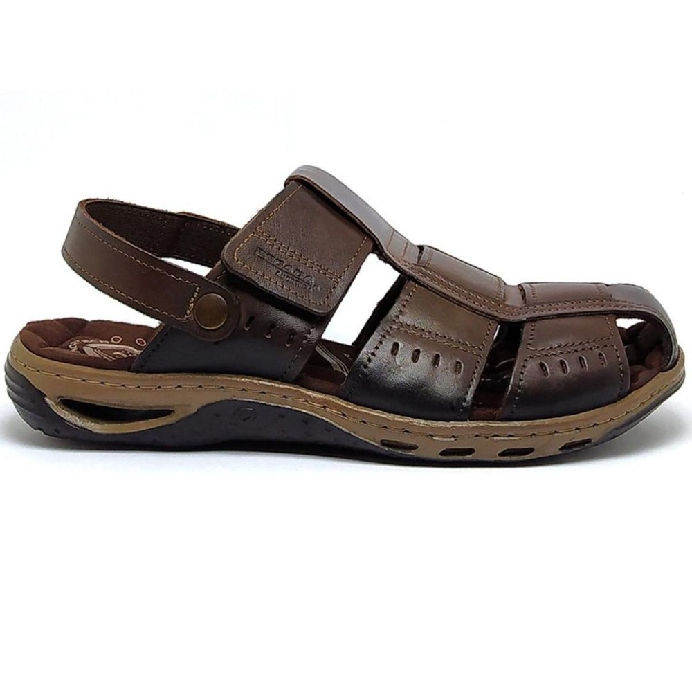 Sandália Couro Pegada Amortecedor 131669 Masculina - Marrom Escuro