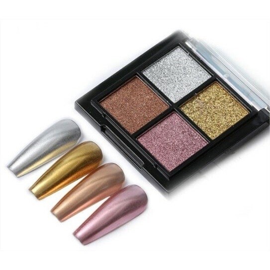 Kit com 2 Cores Pigmentos Pó Cromo Metalizado Para Unhas - Escolha Suas Cores Preferidas ! em Oferta na Shopee