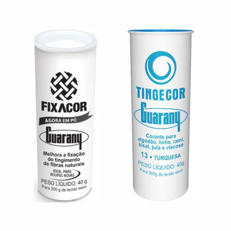 Kit FixaCor + Corante de Roupas Turquesa Guarany em Oferta na Shopee