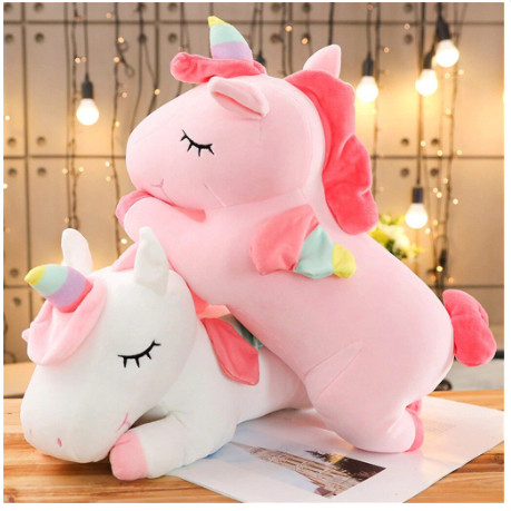 Unicórnio De Pelúcia Flexível - Kawaii Unicórnio Pelúcia Brinquedo Macio Animal Cavalo Bebê Conforto Travesseiro