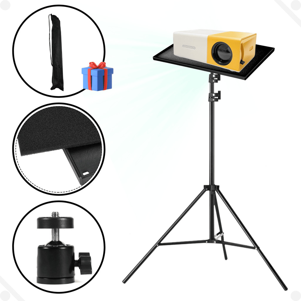 Tripé Mesa Suporte Bandeja Mini Projetor Espelhamento Telas Mesa 34x24cm