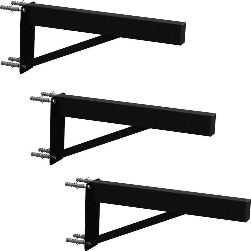 3 SUPORTES PIA PARAFUSAR PAREDE BANCADA MÁRMORE GRANITO ROBUSTO APARADOR 30 CM PRETO